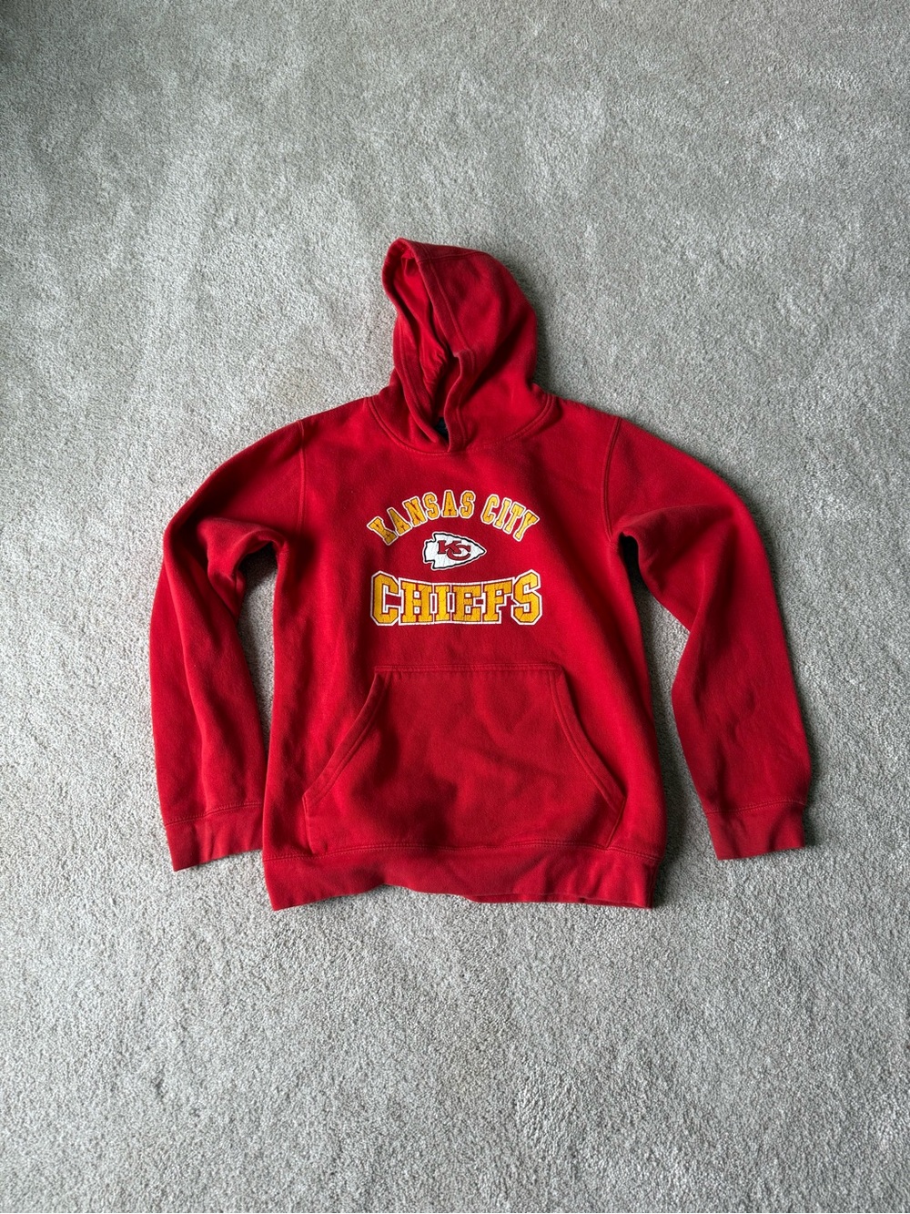 NFL Kansas City Chiefs Red Youth Hoodie with Yellow Logo